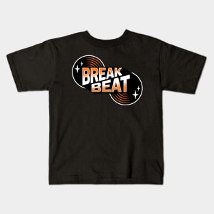 BREAKBEAT  - Retro Vinyl (Orange) Kids T-Shirt